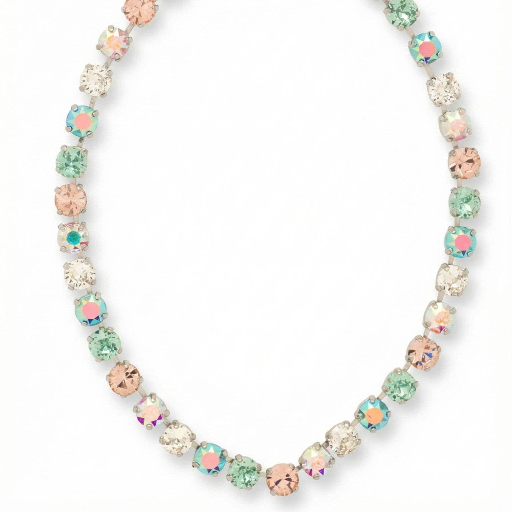 Sorrelli Matilda choker necklace with pastel iridescent round-cut crystals – Shabby 2 Chic Boutiques