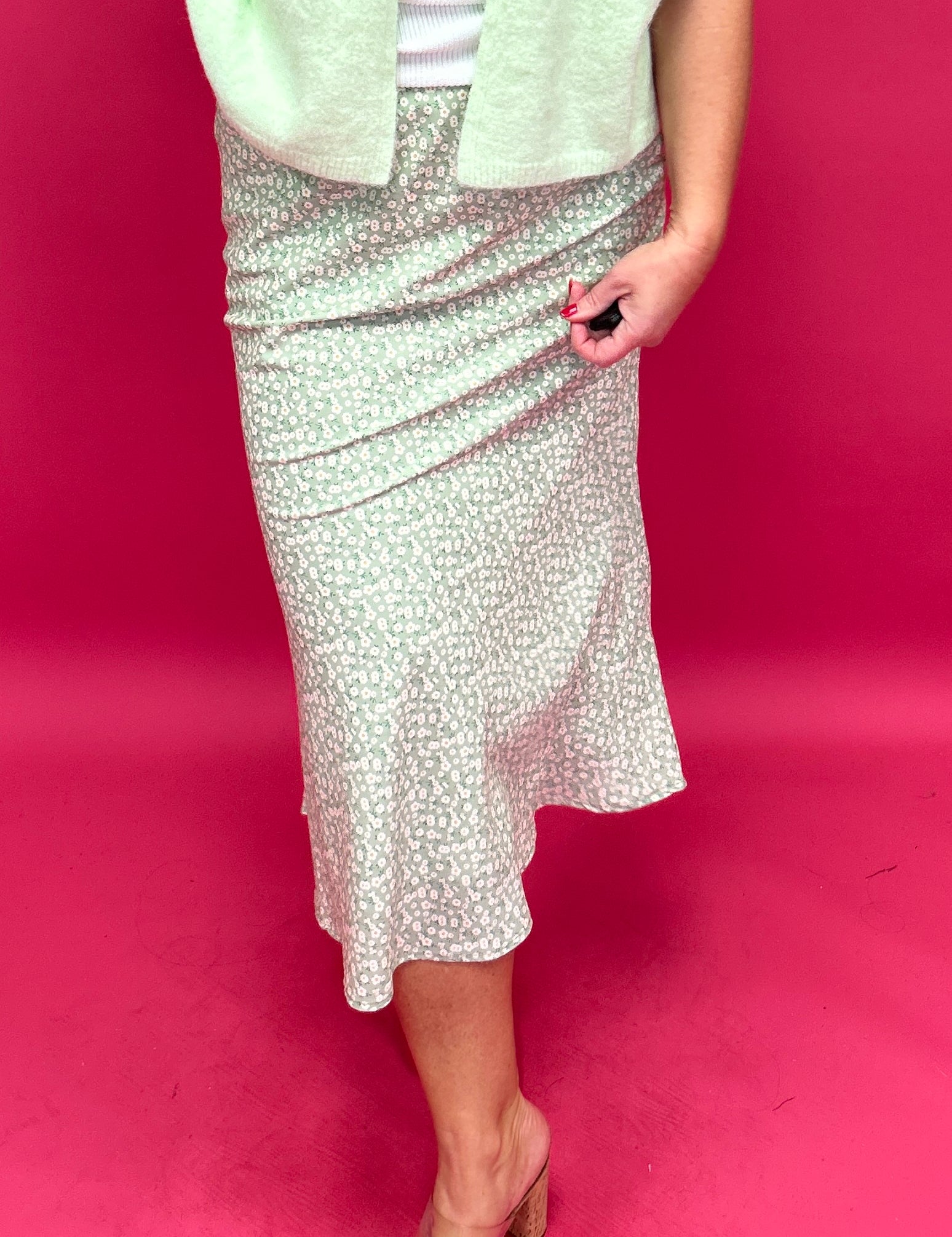 Meadow Muse Ditsy Floral Midi Skirt - Shabby 2 Chic Boutiques