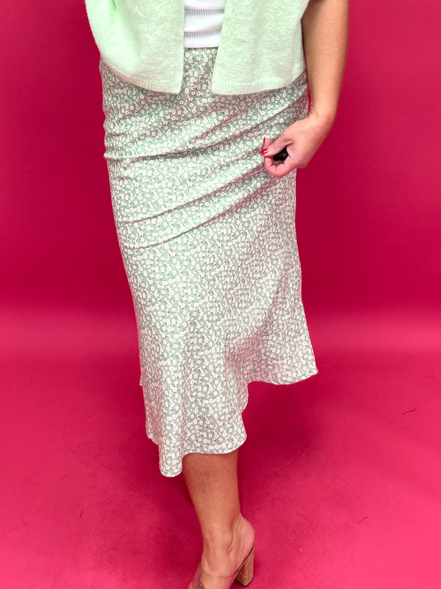 Meadow Muse Ditsy Floral Midi Skirt - Shabby 2 Chic Boutiques