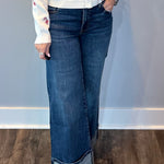 Meg HR Dark Wash with Roll Up Cuff