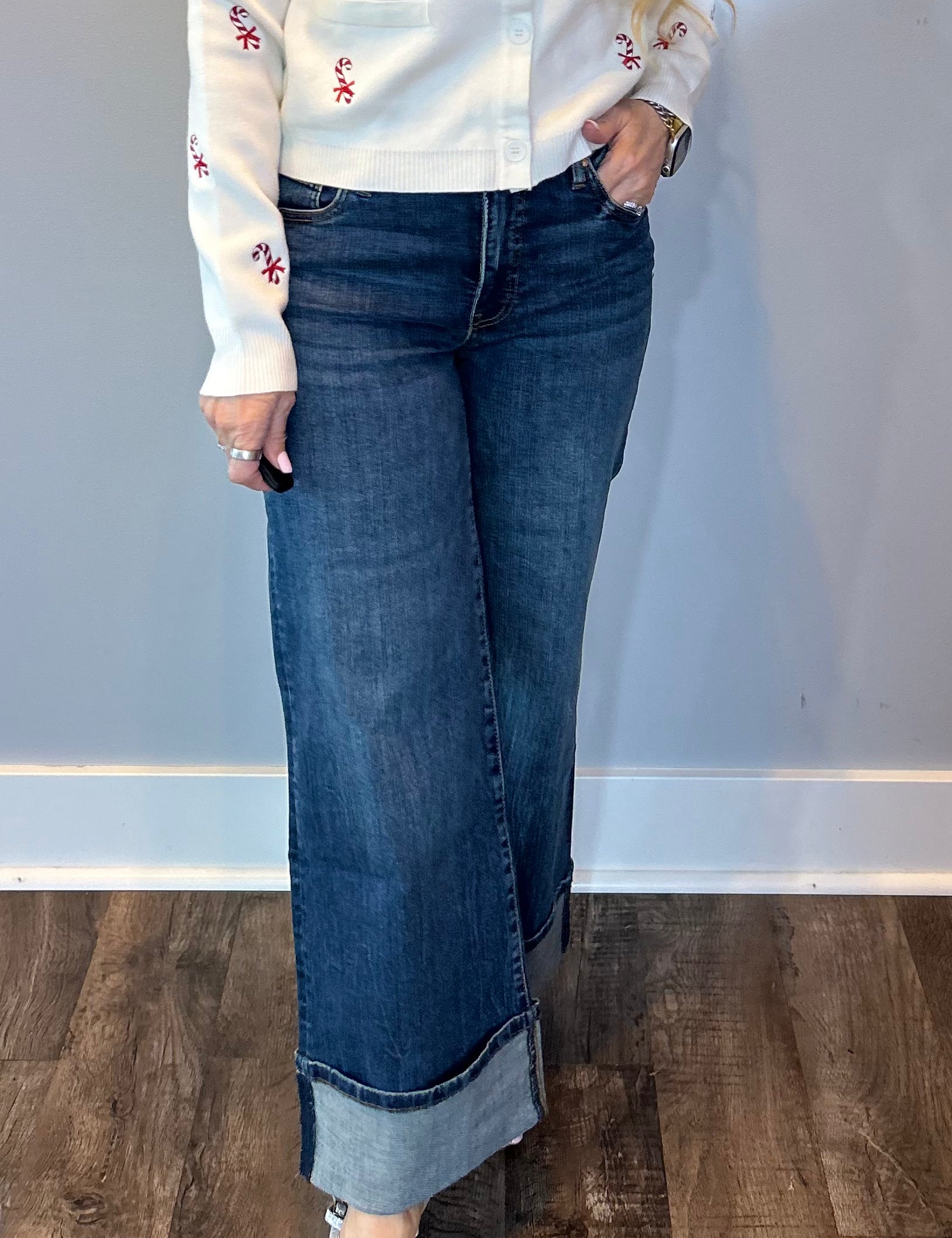 Meg HR Dark Wash with Roll Up Cuff