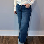 Meg HR Dark Wash with Roll Up Cuff