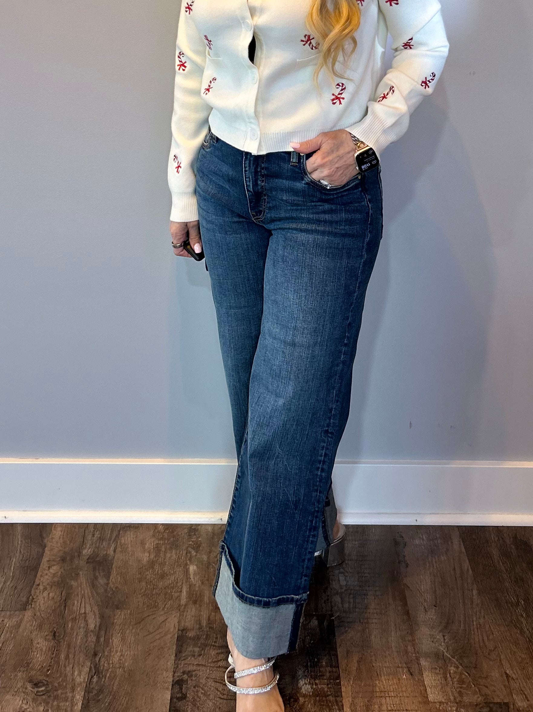 Meg HR Dark Wash with Roll Up Cuff