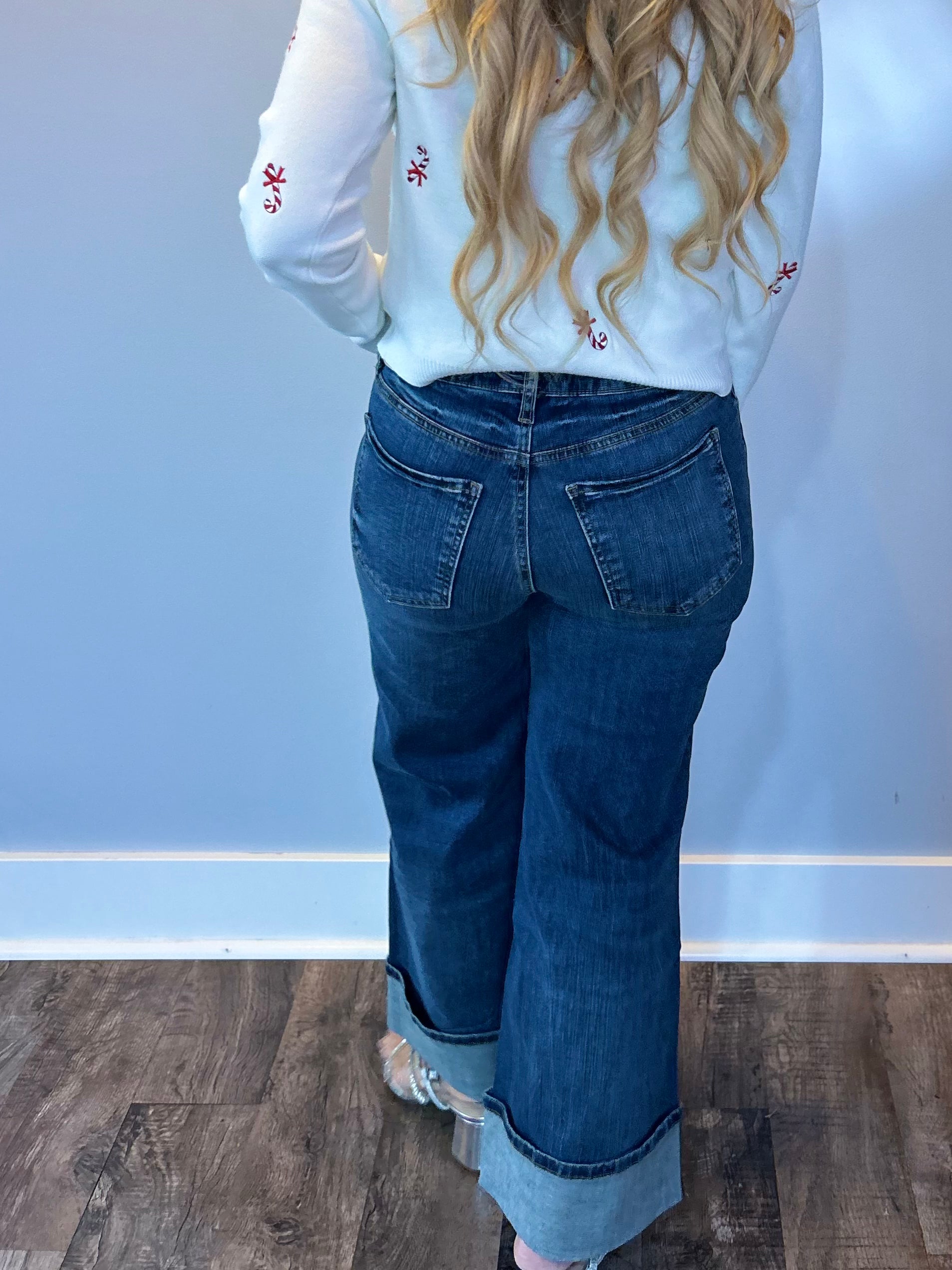 Meg HR Dark Wash with Roll Up Cuff