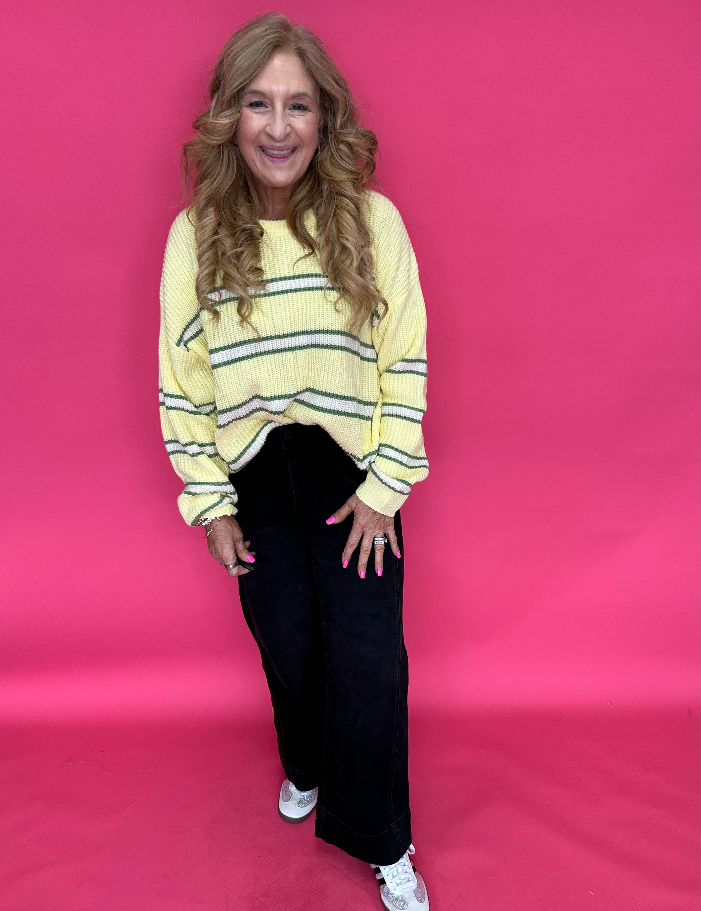 Meg High Rise Fab AB Wide Leg Double Front Pocket with Wide Hem in Black