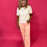 Meg High Rise Fab Ab Wide Leg in Sherbet - Shabby 2 Chic Boutiques