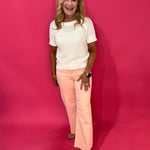 Meg High Rise Fab Ab Wide Leg in Sherbet - Shabby 2 Chic Boutiques