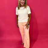 Meg High Rise Fab Ab Wide Leg in Sherbet - Shabby 2 Chic Boutiques