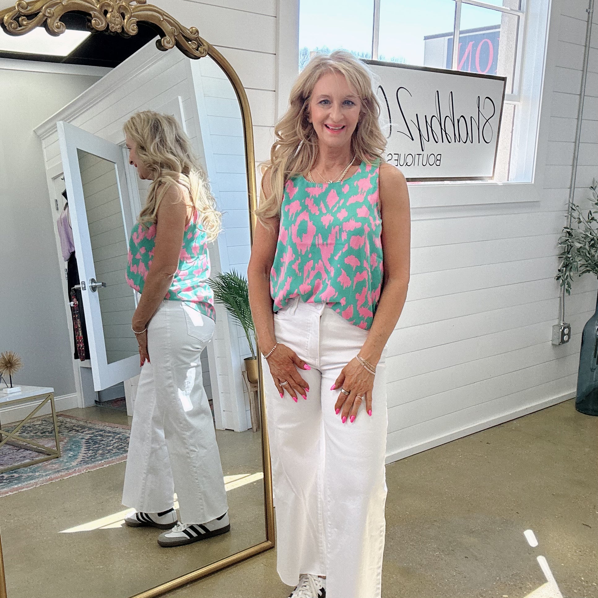 Meg High Rise Fab Ab Wide Leg in White