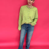 Side view of the straight leg jeans showing the 33 inch inseam and 17 inch leg opening