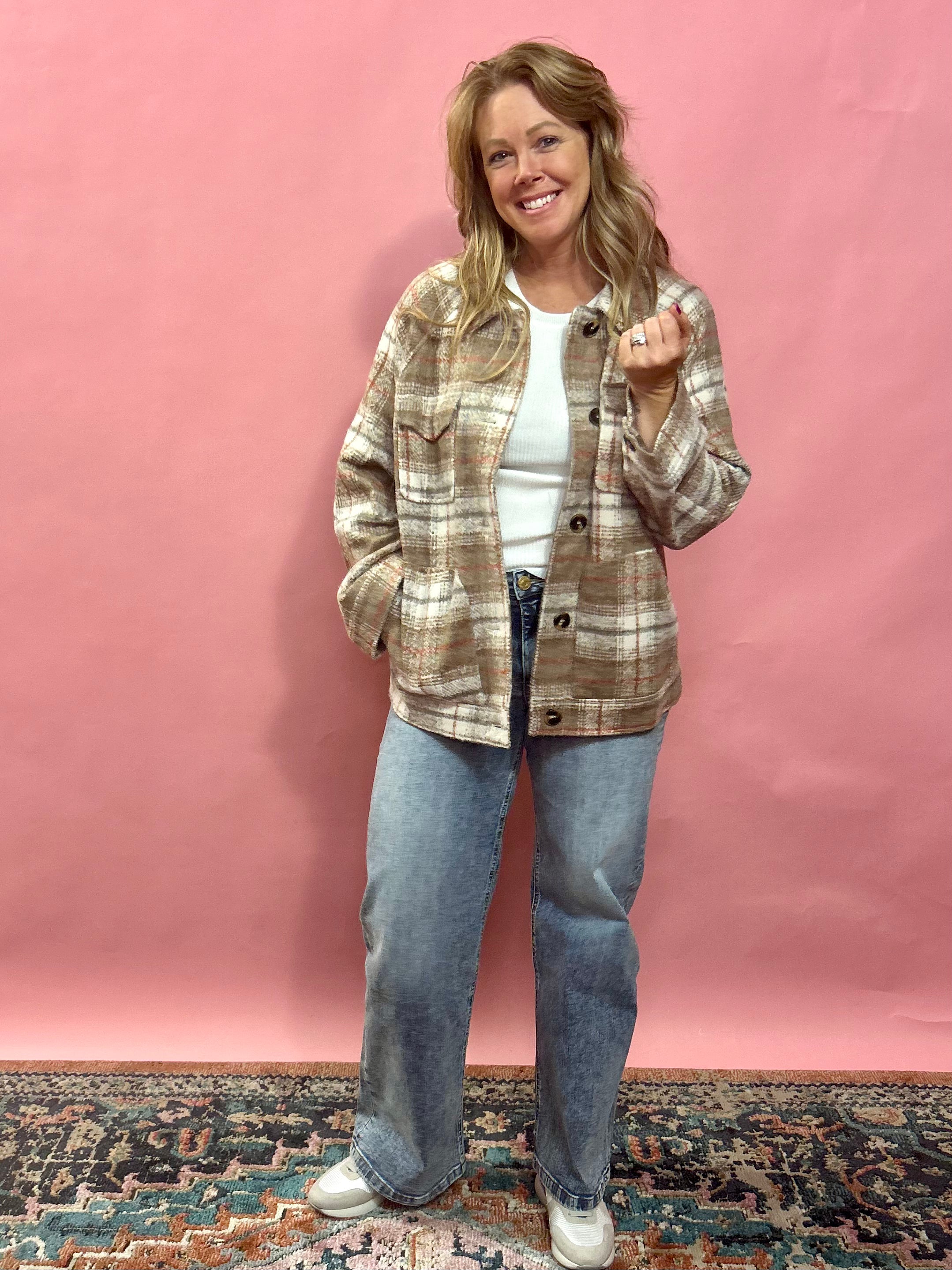 Mendocino Plaid Soft Knit Jacket - Shabby 2 Chic Boutiques