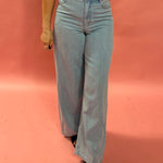 Mia Loose Wide Leg Denim Pant in Faded Indigo