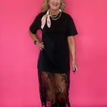 Midnight Lace Moment Tunic Dress in Black