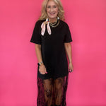 Midnight Lace Moment Tunic Dress in Black