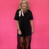 Midnight Lace Moment Tunic Dress in Black