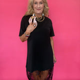 Midnight Lace Moment Tunic Dress in Black