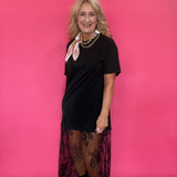 Midnight Lace Moment Tunic Dress in Black