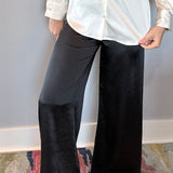 Midnight Luxe Satin Pants in Black