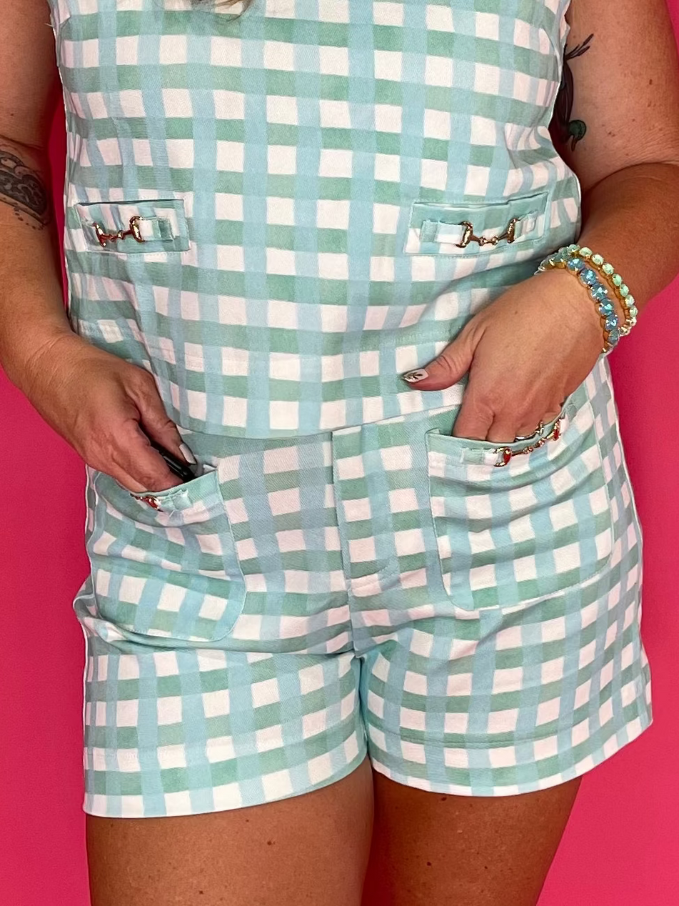 Mint Condition Plaid Shorts in Green - Shabby 2 Chic Boutiques