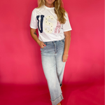 Mixed-Media Studded USA Graphic Tee