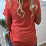 Modal Blend Classic V-Neck Tee in Coral