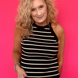 Modern Stripe High-Neck Sweater Tank - Shabby 2 Chic Boutiques
