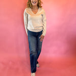 My Favorite V-Neck Soft Knit Sweater in Ivory