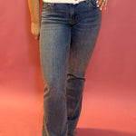 Natalie Mid Rise Flare in Med Wash