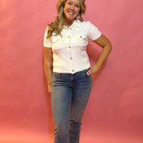 Natalie Mid Rise Flare in Med Wash