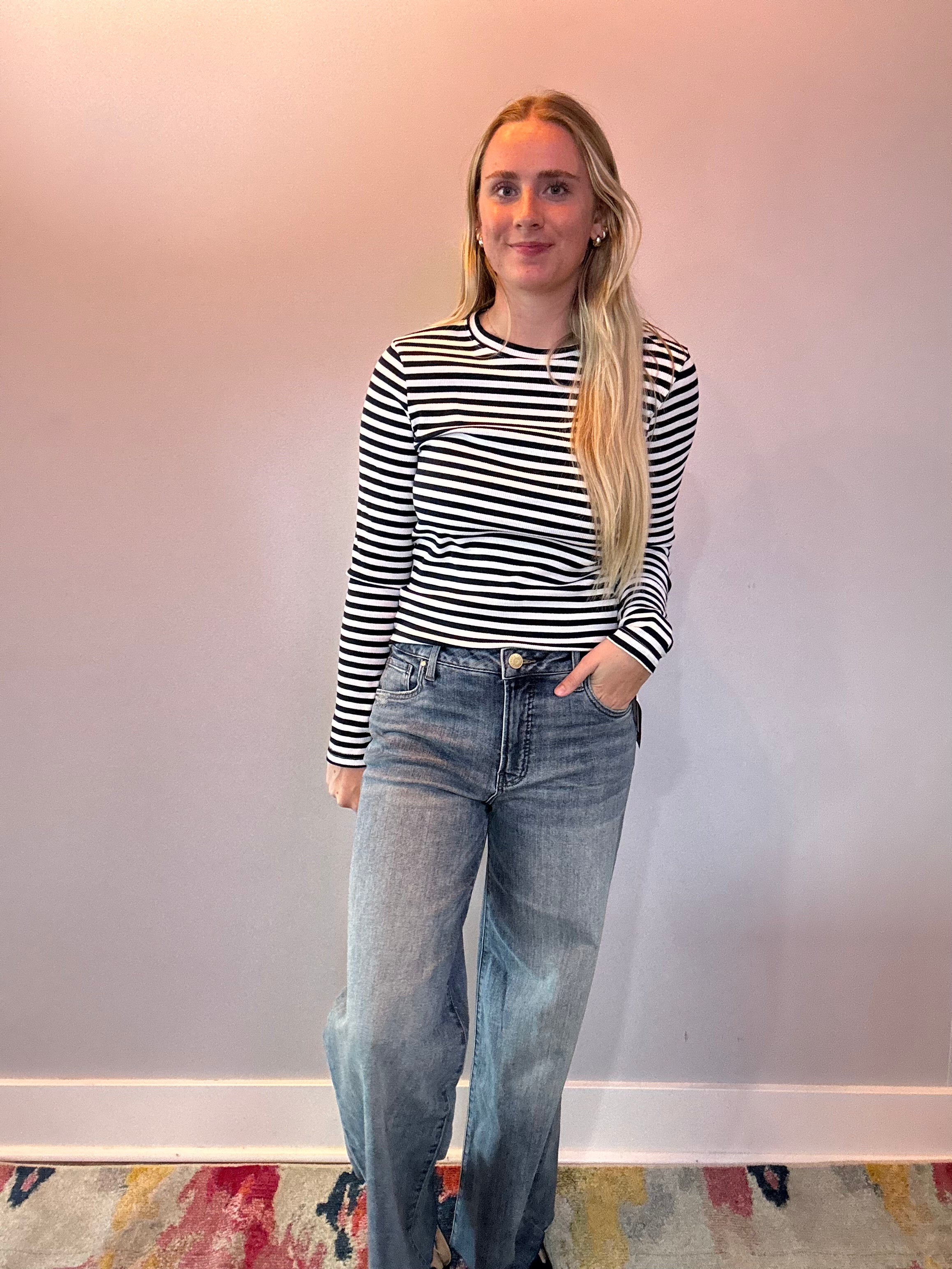 Navy Must Have Striped Long Sleeve Top