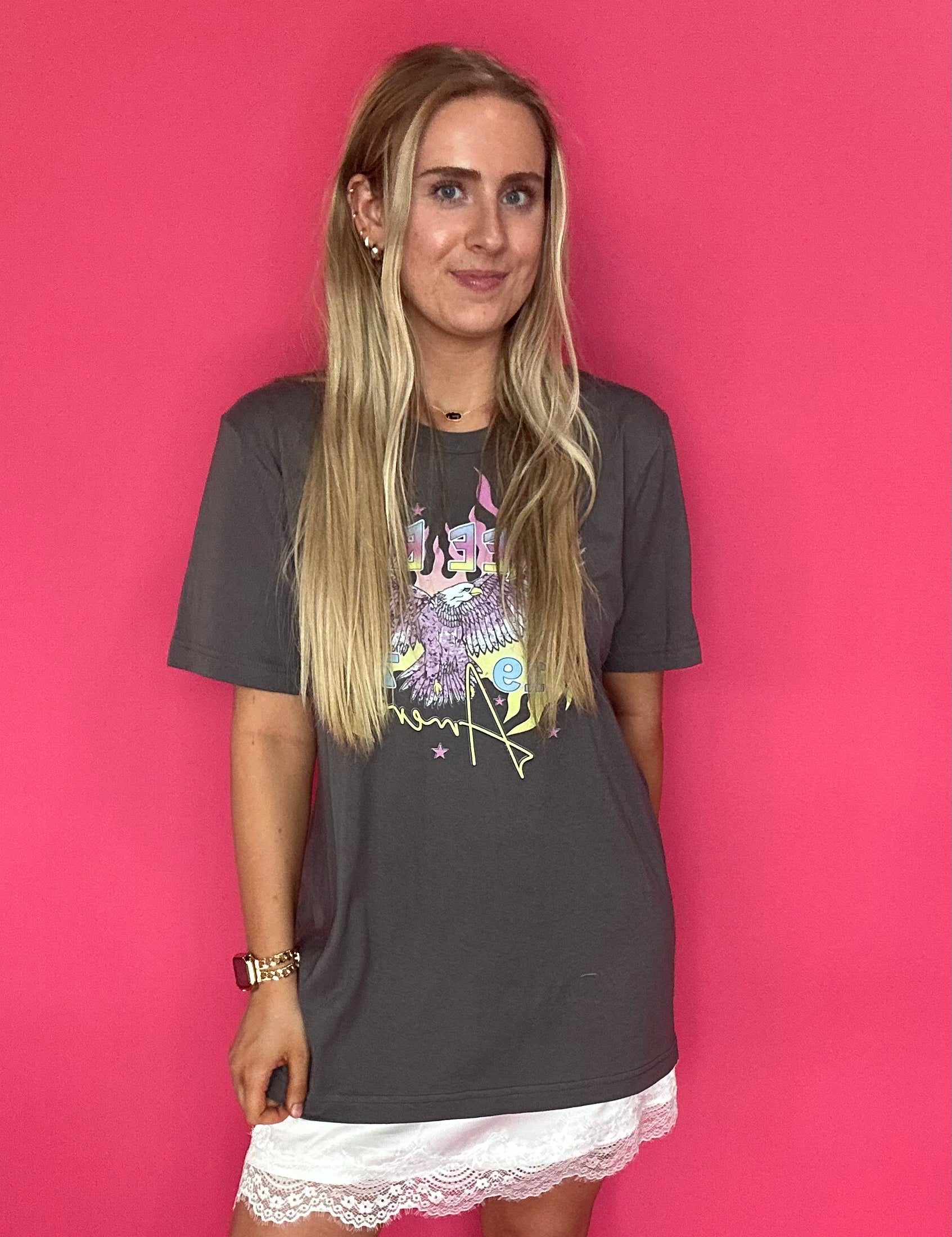 Neon Freebird Graphic Band Tee - Shabby 2 Chic Boutiques
