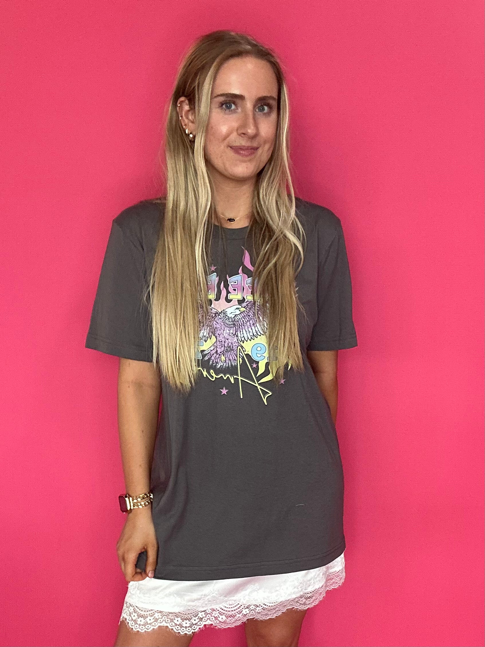 Neon Freebird Graphic Band Tee - Shabby 2 Chic Boutiques