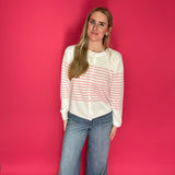 Back view of the medium wash wide leg trouser jeans showing the long clean leg line