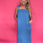 Ocean Breeze Crinkle Tie-Shoulder Midi Dress - Shabby 2 Chic Boutiques