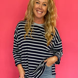Off Duty Oversized Striped Knit Tee