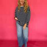 Off Duty Oversized Striped Knit Tee