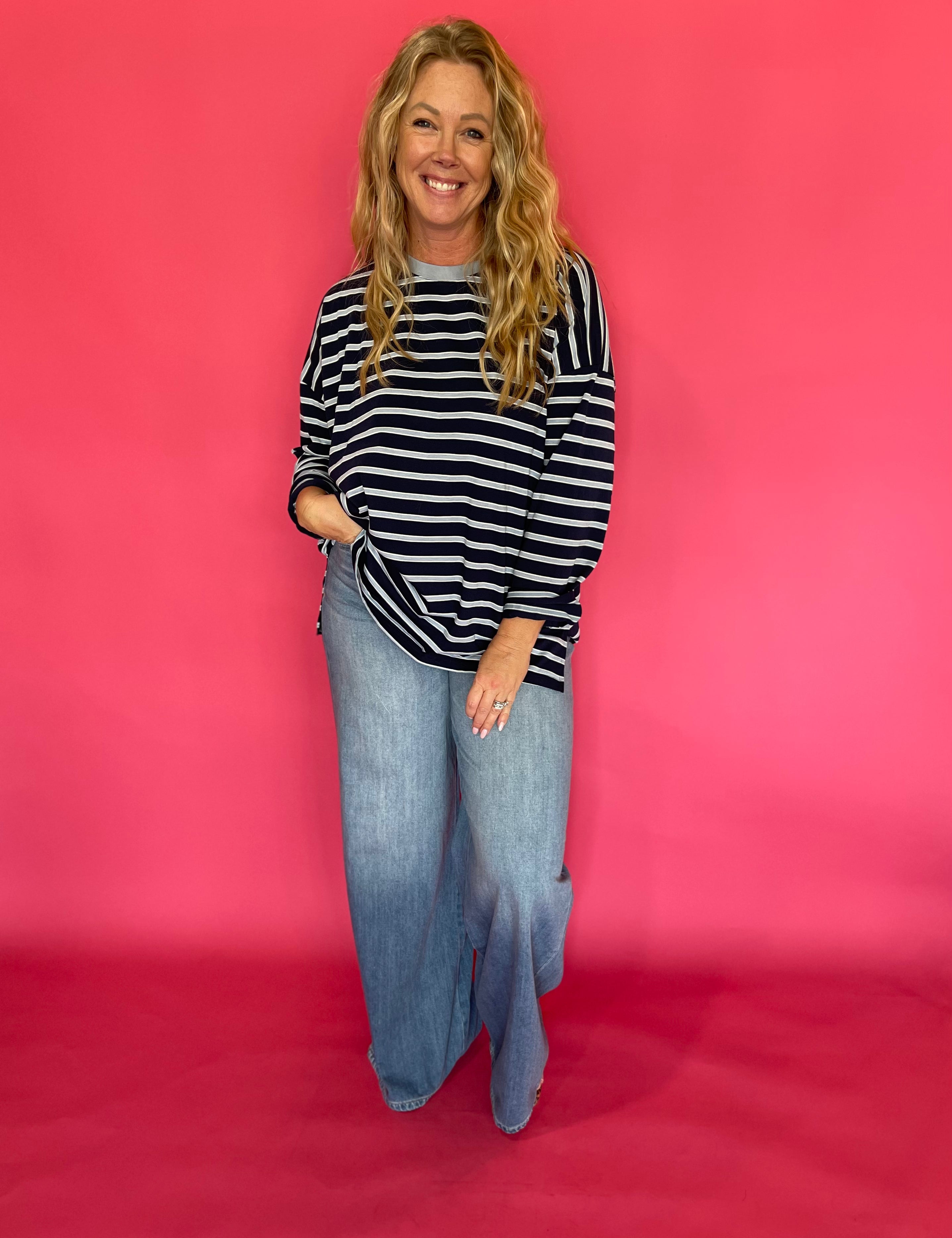 Off Duty Oversized Striped Knit Tee