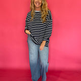 Off Duty Oversized Striped Knit Tee