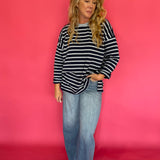 Off Duty Oversized Striped Knit Tee