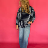 Off Duty Oversized Striped Knit Tee