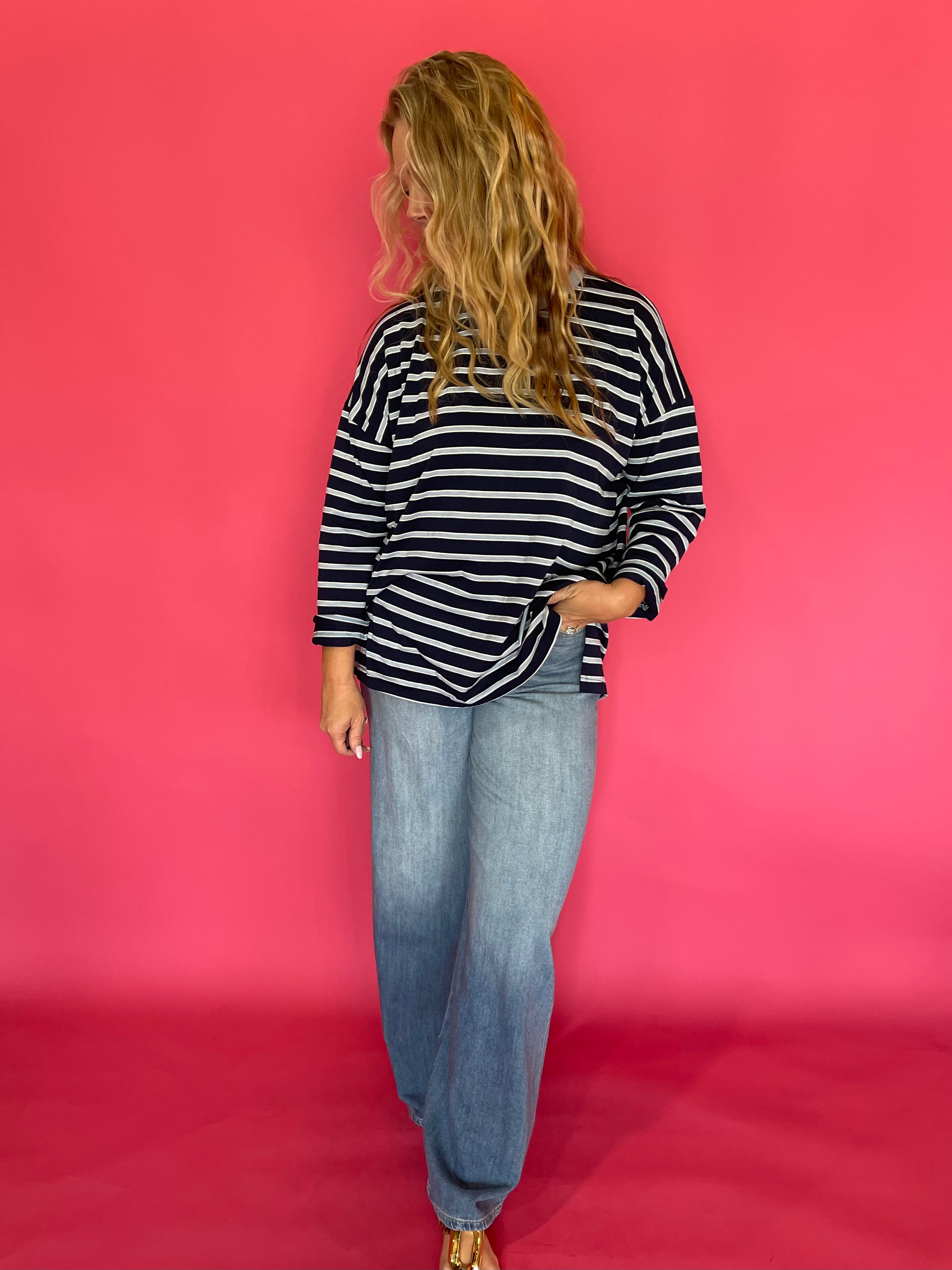 Off Duty Oversized Striped Knit Tee