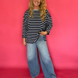 Off Duty Oversized Striped Knit Tee