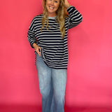 Off Duty Oversized Striped Knit Tee