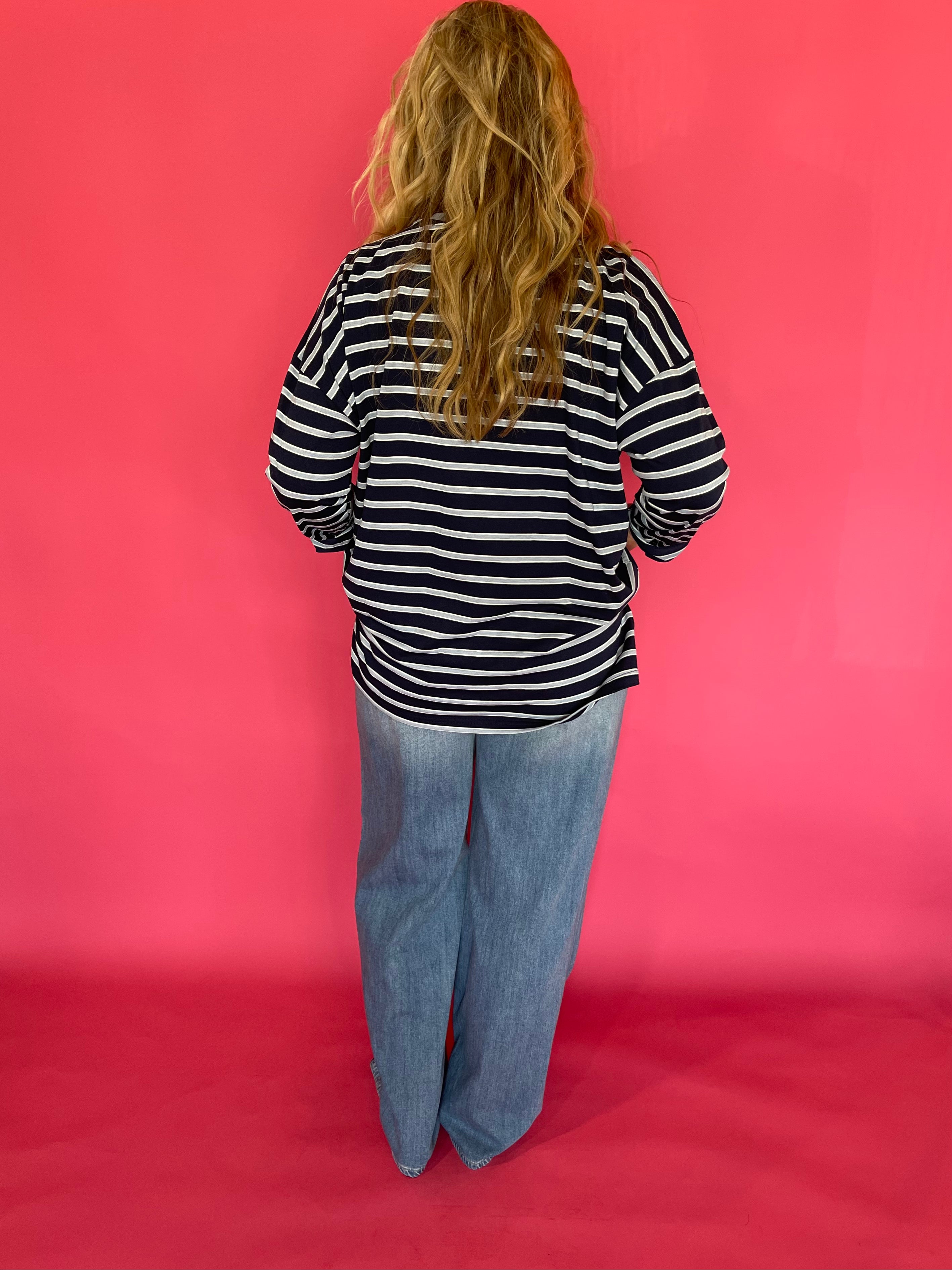 Off Duty Oversized Striped Knit Tee