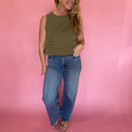 Olive You Sleeveless Top