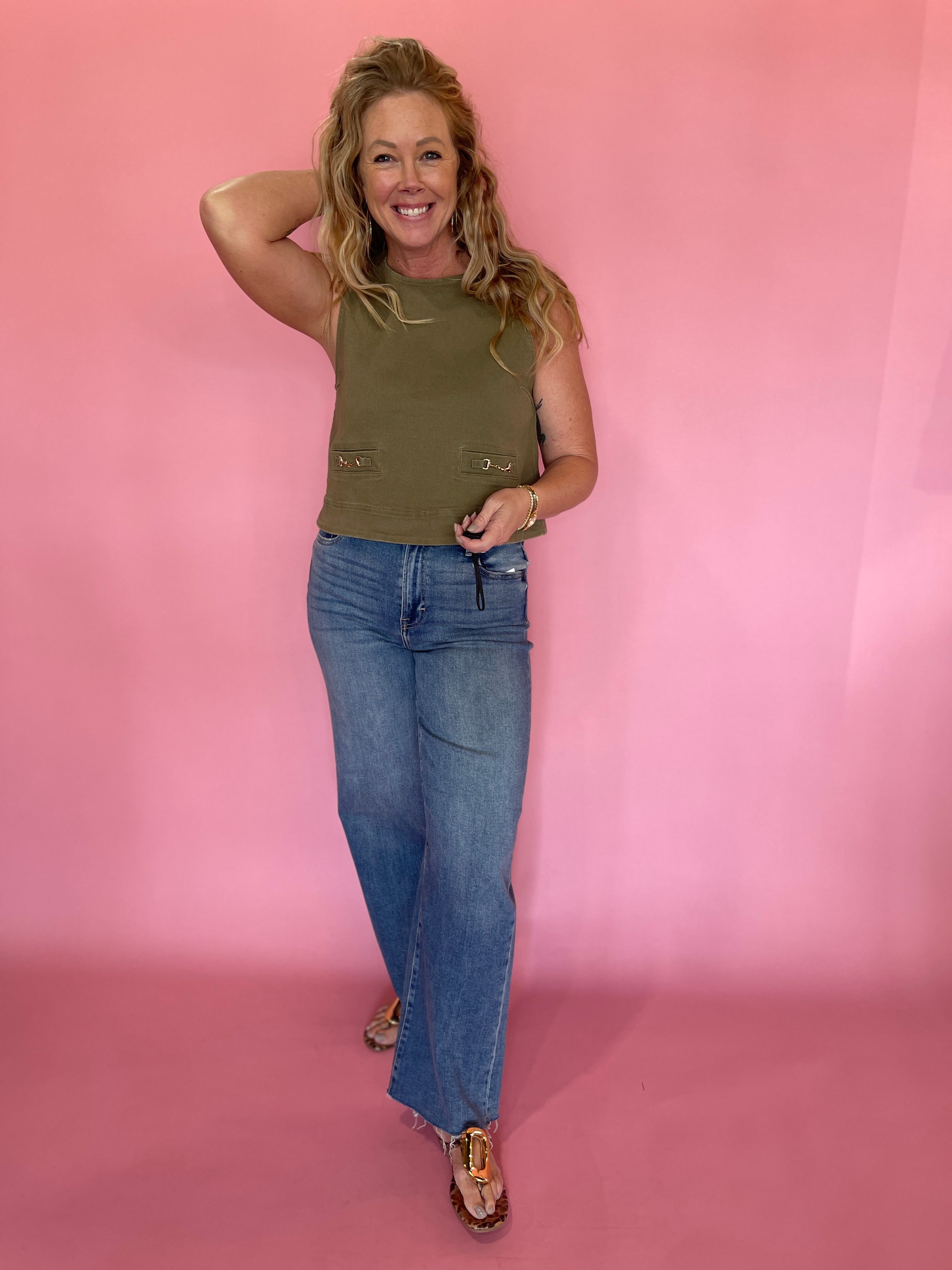Olive You Sleeveless Top