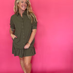 Olive You a Lot Shirt Dress