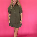 Olive You a Lot Shirt Dress