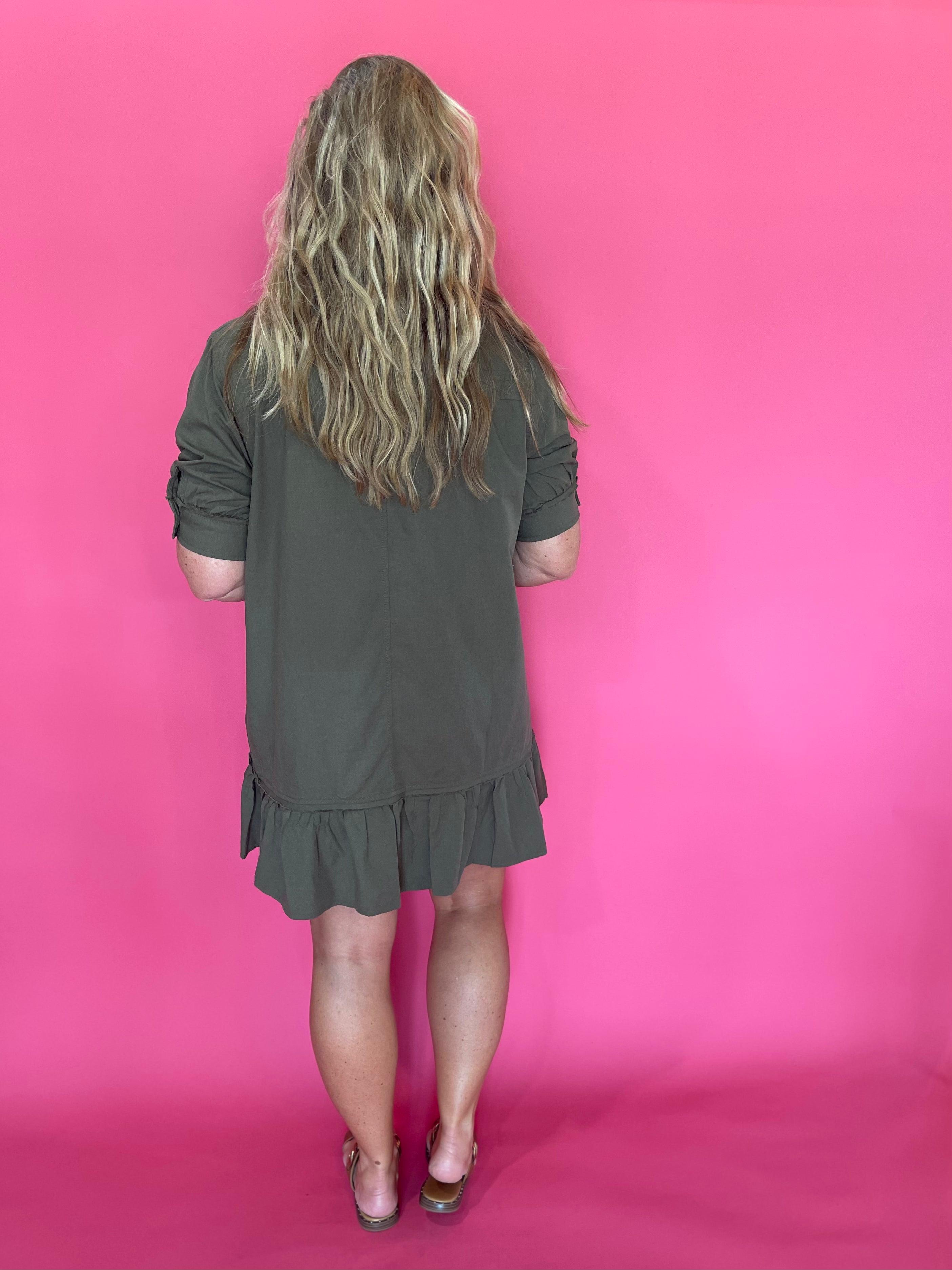 Olive You a Lot Shirt Dress