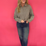 On Duty Gingham Button Up Top